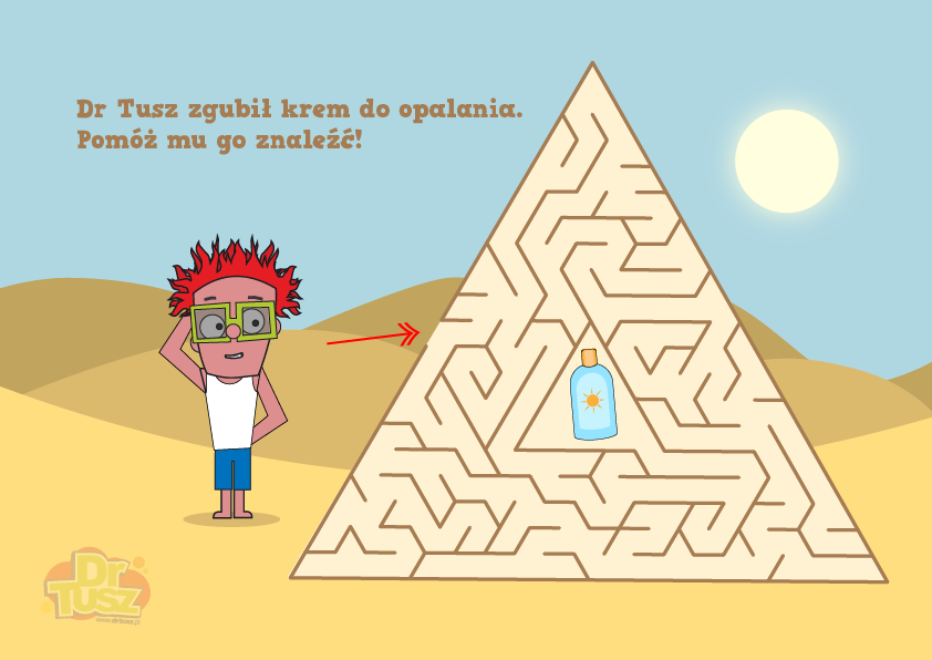 labirynt w kształcie piramidy - krem do opalania