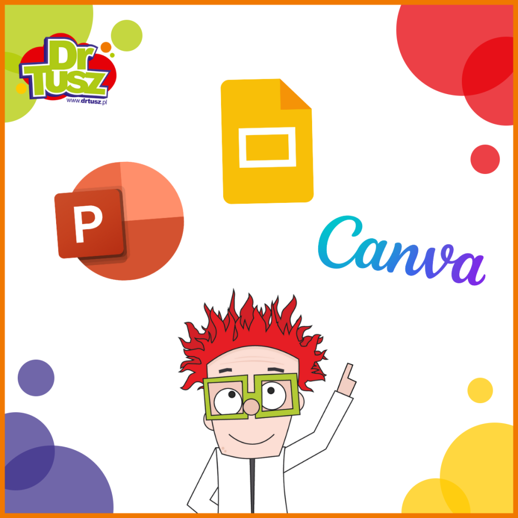 PowerPoint, Prezentacje Google, Canva.