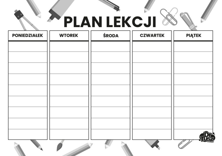 Plan Lekcji Do Druku Kolorowanka - Darmowy plan lekcji do druku na rok szkolny 2024/2025 - Blog firmowy DrTusz