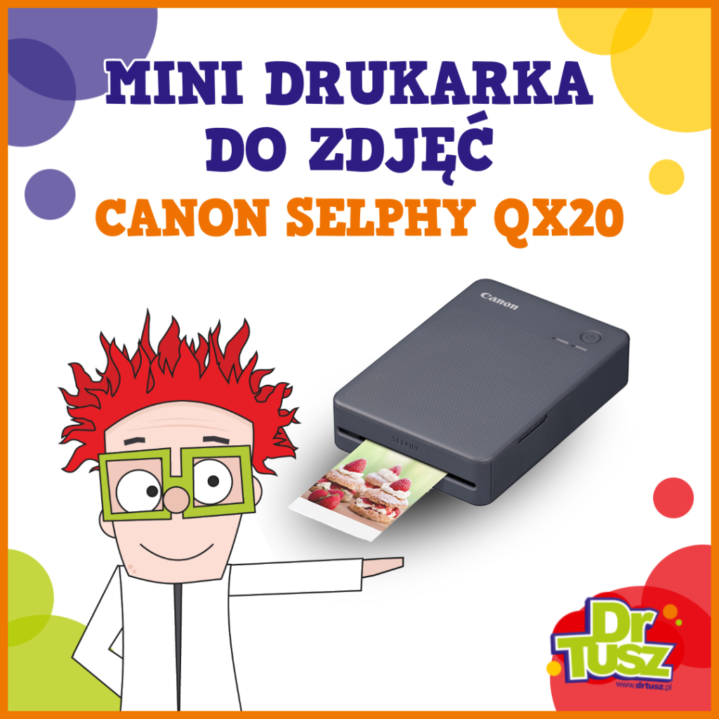 rudy i mini drukarka do zdjęć canon selphy qx20