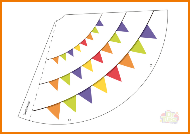 czapka karnawałowa w kolorowe trójkąty