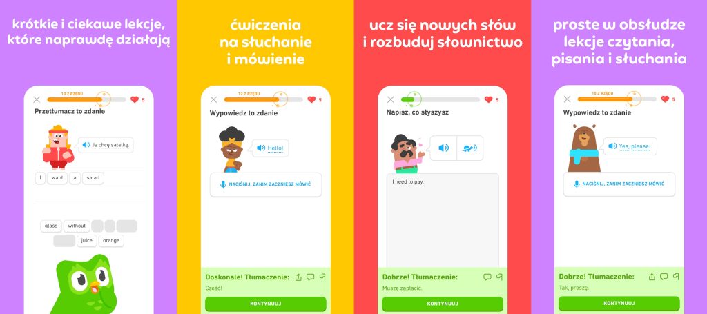 Aplikacje edukacyjne - Duolingo