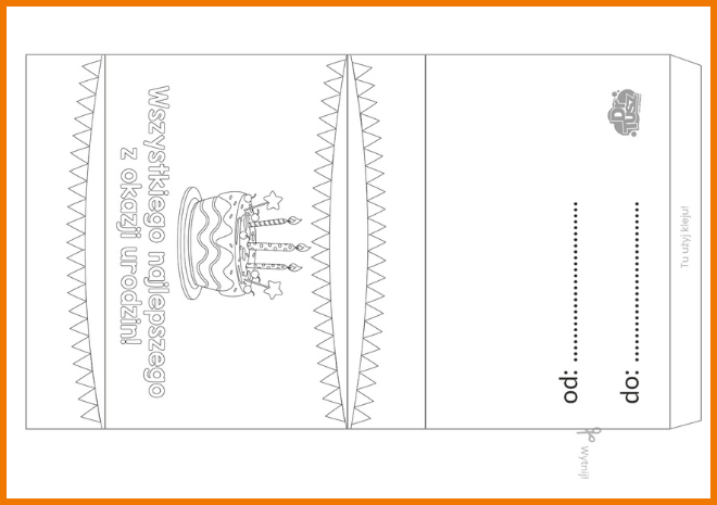 Szablon pudełka urodzinowego do pokolorowania