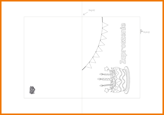 zaproszenie na imprezę urodzinową do pokolorowania