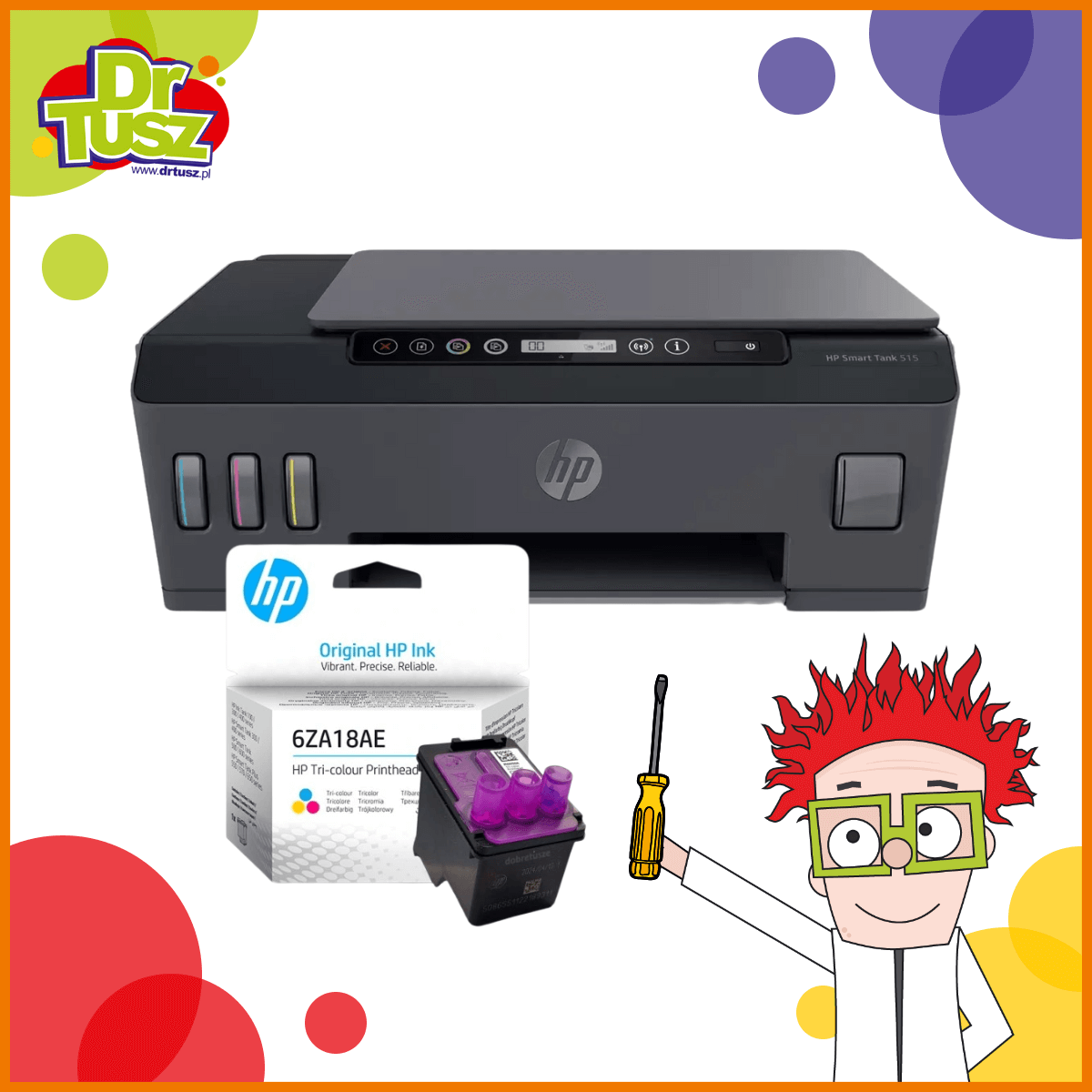 HP Smart Tank 515 czyszczenie i wymiana głowicy
