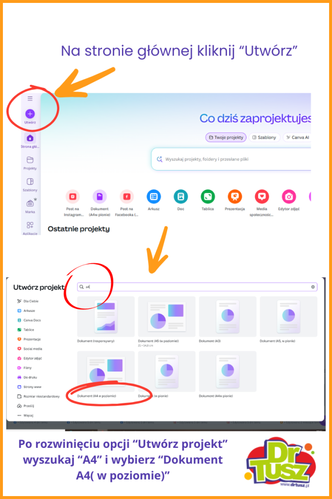 Tworzenie projektu w Canvie