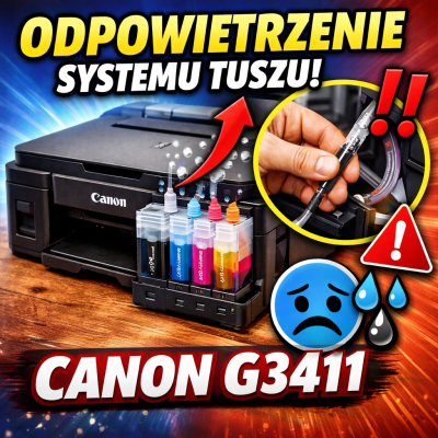 Jak odpowietrzyć rurki z tuszem w Canon G3411?