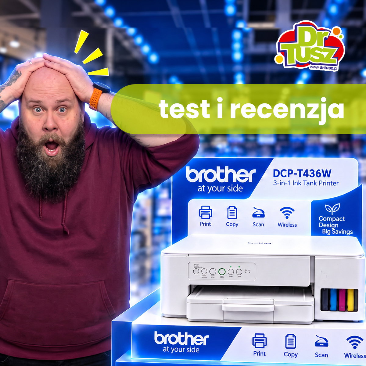 Brother DCP-T436W – test i recenzja drukarki z elektromarketu